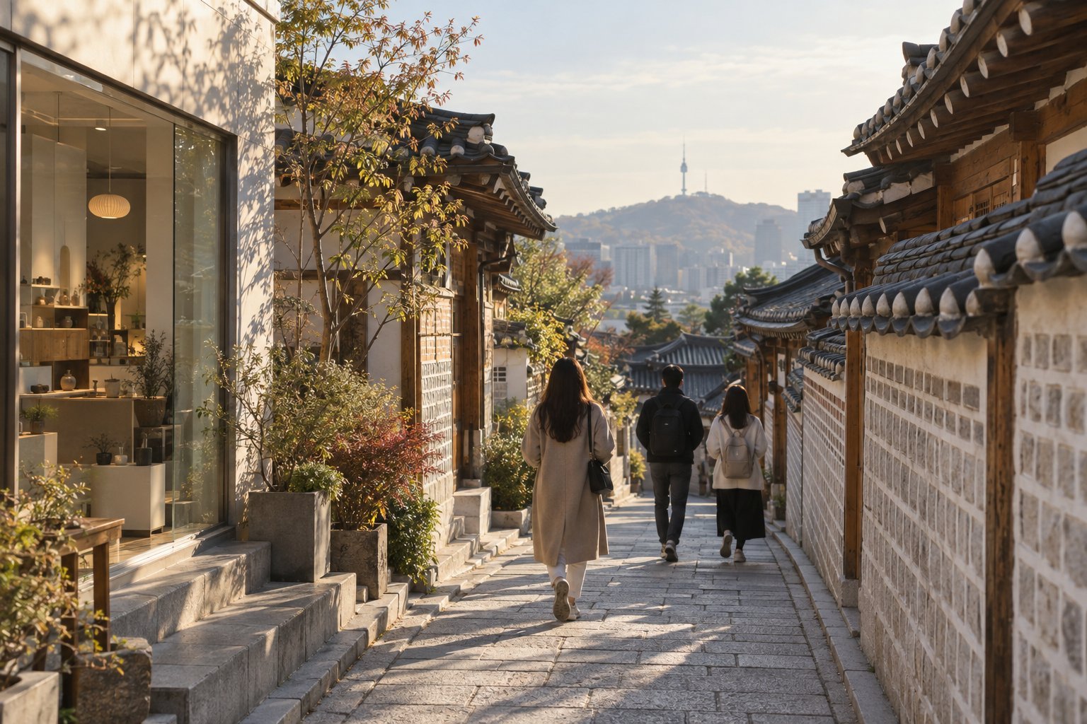 북촌 한옥 골목 아침